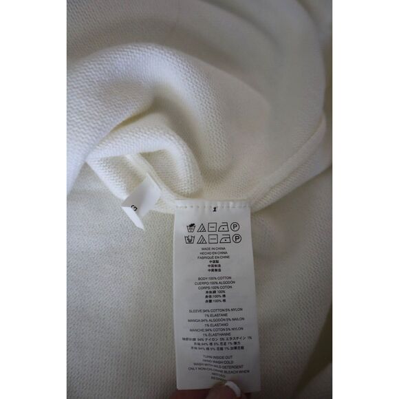 Michael Kors Men's Sz L White/Ivory Chunky Mock Neck Full Zip Sweater - Picture 7 of 7